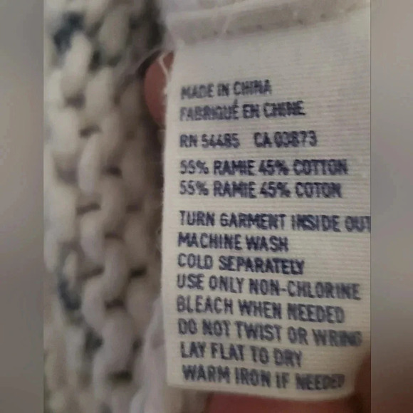 American  eagle outfitters Ramie Blend Raglan 3/4 Sleeve Ivory Sweater SzM - Picture 8 of 8